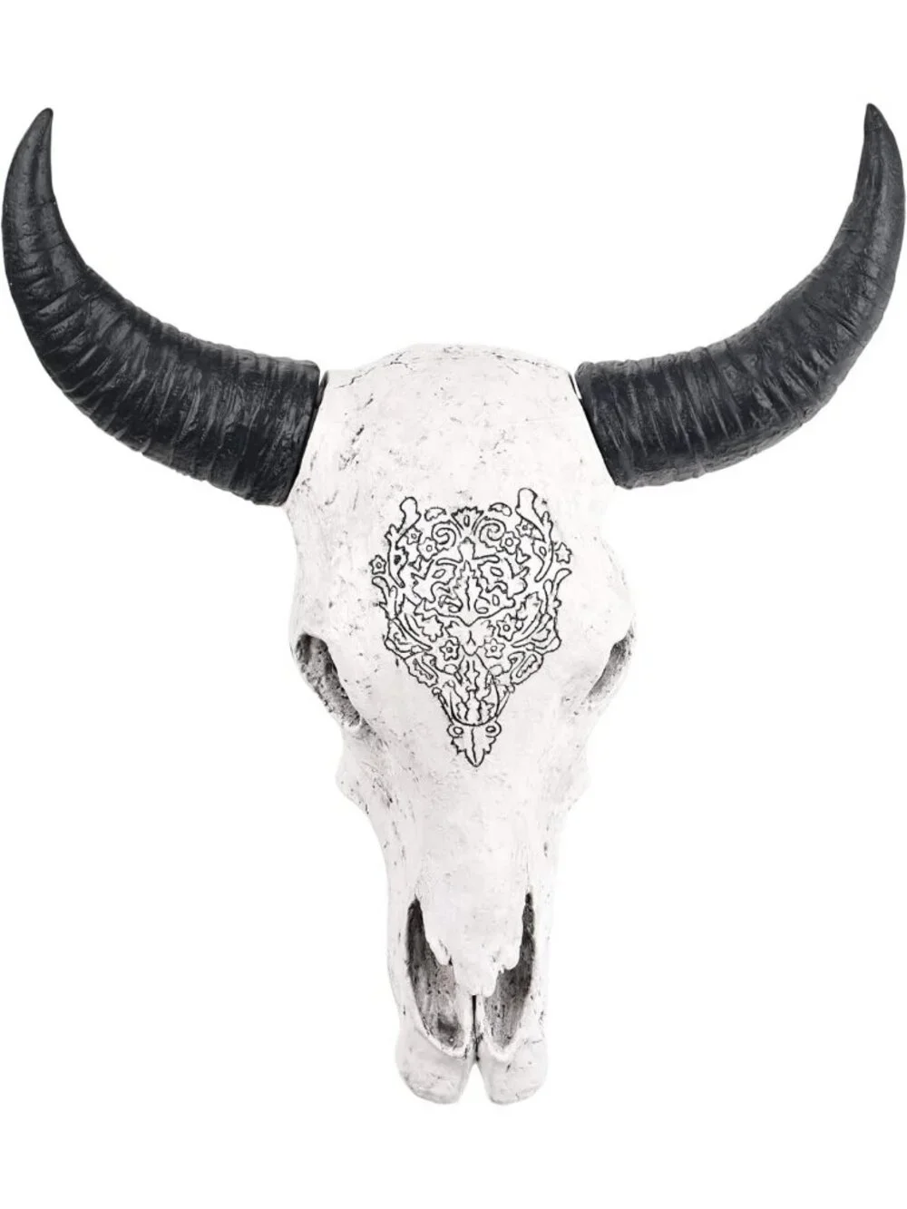Longhorn Skull Wall Decor - Resin Bull Head Sculpture for Home Art & Decoration